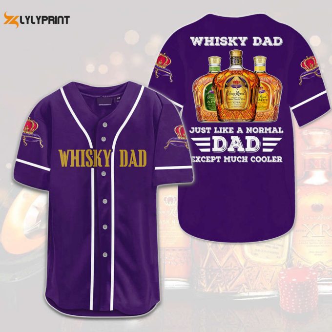 Crown Royal Whisky Dad All Over Print 3D Unisex Baseball Jersey 1