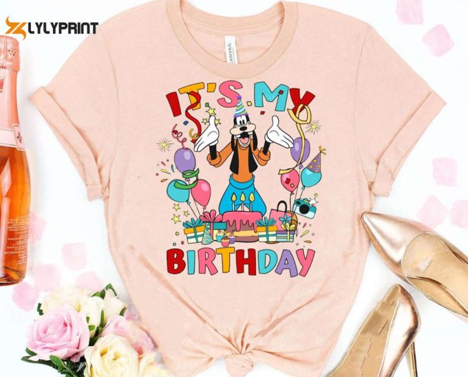 Custom Disney Mickey And Friends Balloon It'S My Birthday Presents T-Shirt | All Characters Birthday Party Squad Family Matching Tee 1