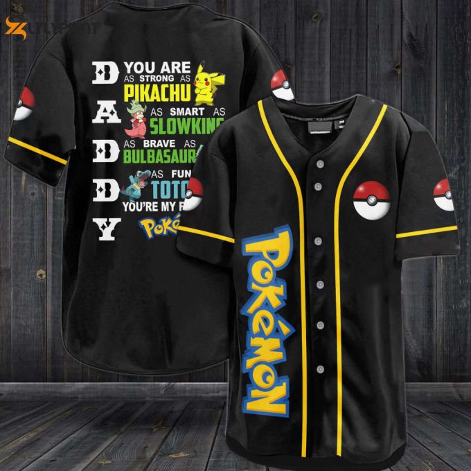 Daddy Pokemon Baseball Jersey - Gift For Men Women 1