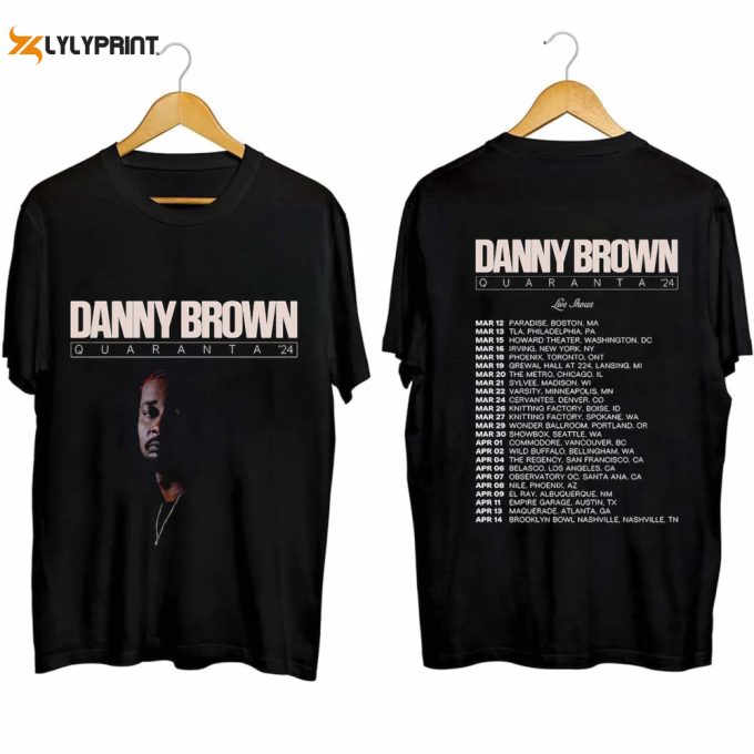 Danny Brown 2024 Tour Shirt, Danny Brown 2023 Concert Shirt, Danny Brown Fan Shirt, Quaranta Tour 2024 Shirt, Quaranta Tour Shirt 1