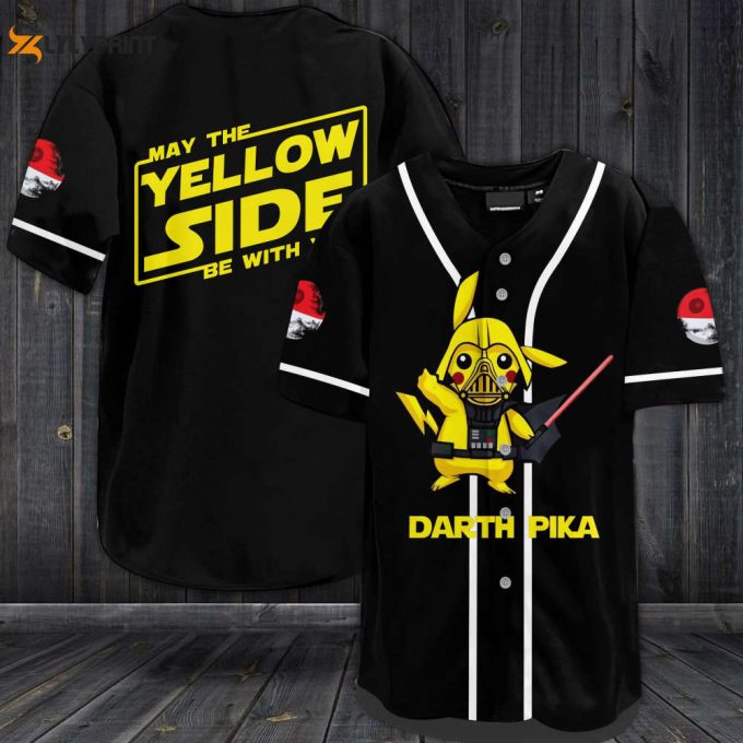 Darth Pika May The Yellow Side Be With You Baseball Jersey 1