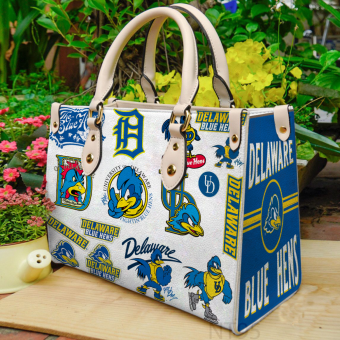 Delaware Blue Hens Leather Handbag Gift For Women 2