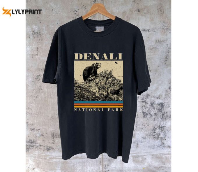 Denali Travel T-Shirt: Vintage Alaska Sweatshirt &Amp;Amp; Hoodie For Dad City Map Art &Amp;Amp; Map Gift 1