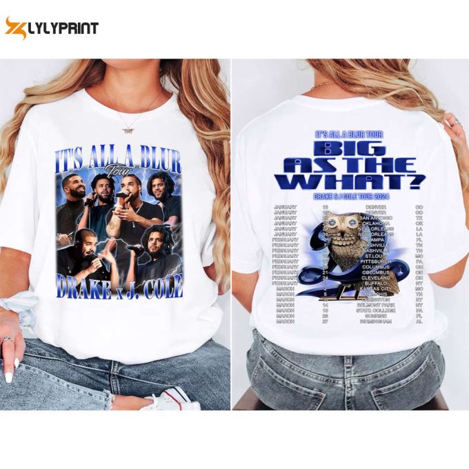 Drake J Cole Big As The What Tour 2024 Shirt, Drake J Cole It'S All Blur Tour Shirt, Rap Music Tour, Drake Fan Shirt, J Cole Concert Shirt 1