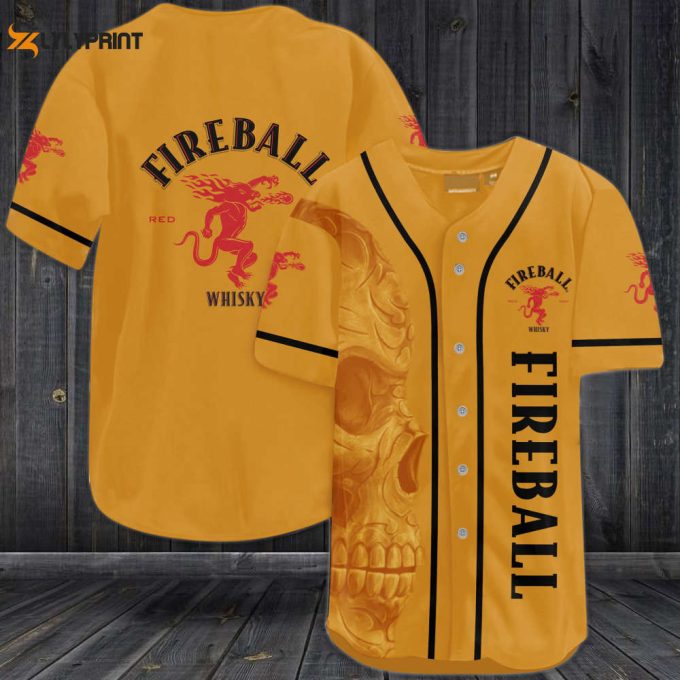 Fireball Skull Baseball Jersey 1