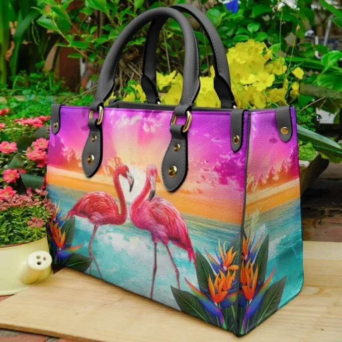 Flamingo Leather Handbag Gift For Women 2