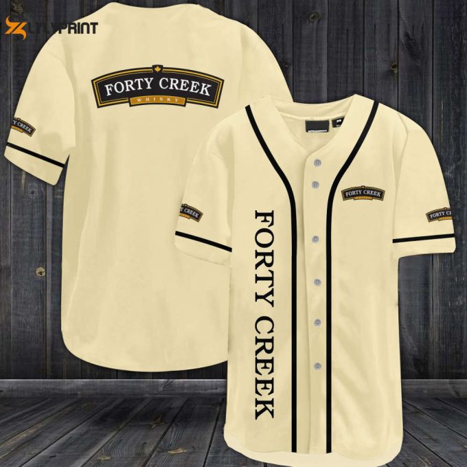 Forty Creek All Over Print Unisex Baseball Jersey - Light Yellow 1