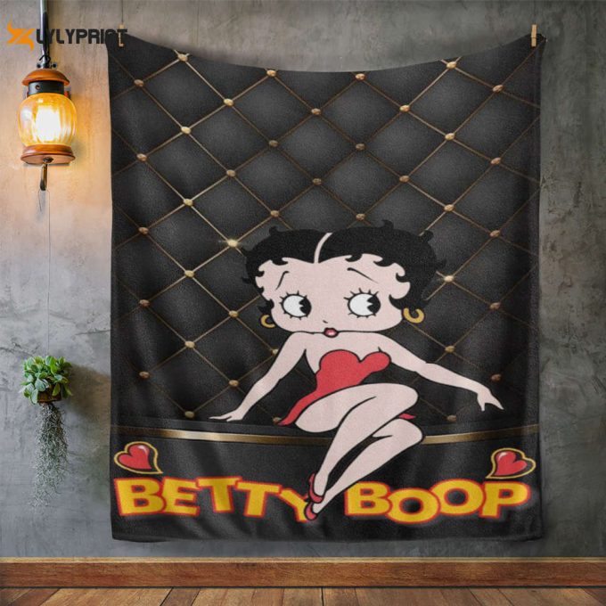 Funny Betty Boop Sherpa Fleece Quilt Blanket Bl1191, Gift For Fan Home Decor, Gift For Fan Home Decor 1