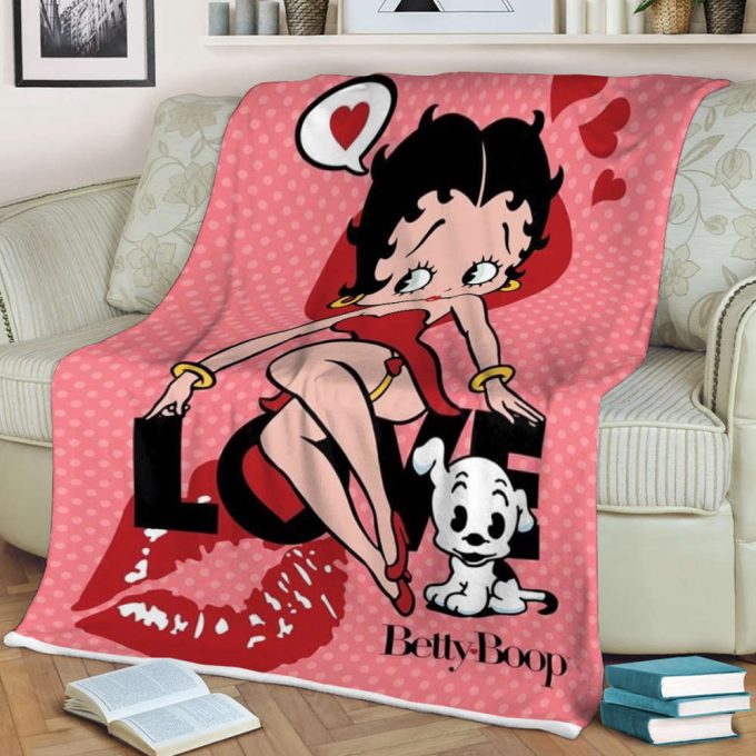 Funny Betty Boop Sherpa Fleece Quilt Blanket Bl1334, Gift For Fan Home Decor, Gift For Fan Home Decor 2