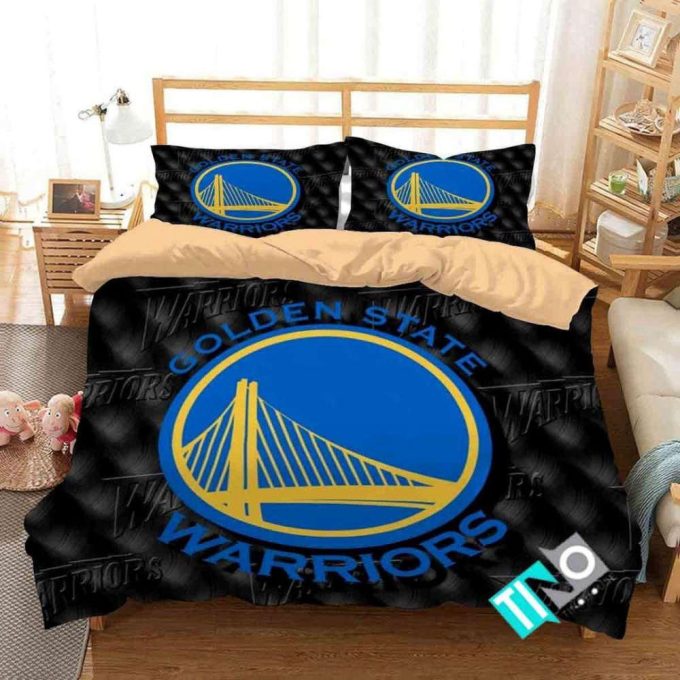 Golden State Warriors Duvet Cover Bedding Set Gift For Fans 3