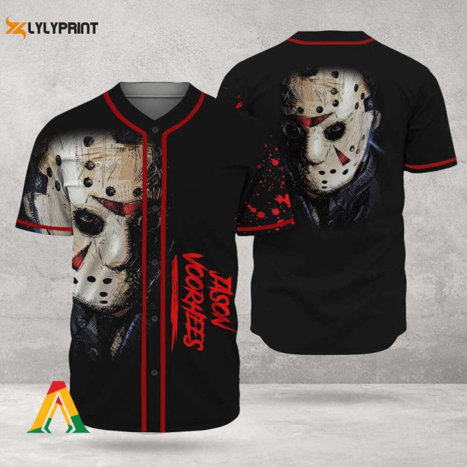 Happy Halloween Horror Jason Voorhees Baseball Jersey 1