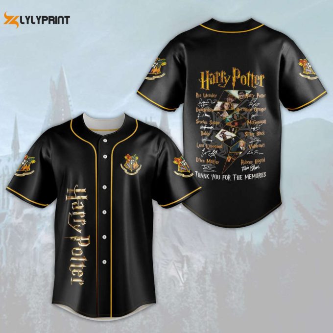 Harry Potter All Character Signatures Baseball Jersey 1