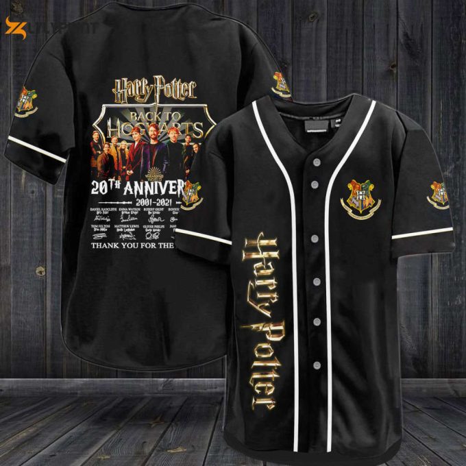 Harry Potter Characters Signature 20Th Anniversary Hogwarts All Over Print Unisex Baseball Jersey 1