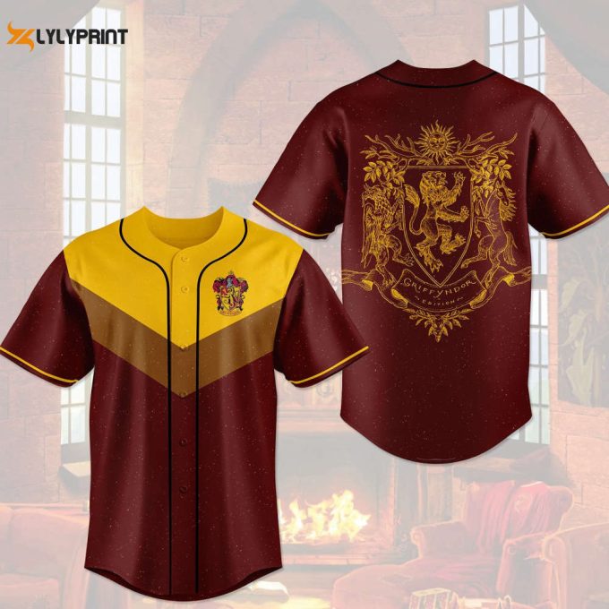 Harry Potter Gryffindor House Hogwarts All Over Print Unisex Baseball Jersey 1