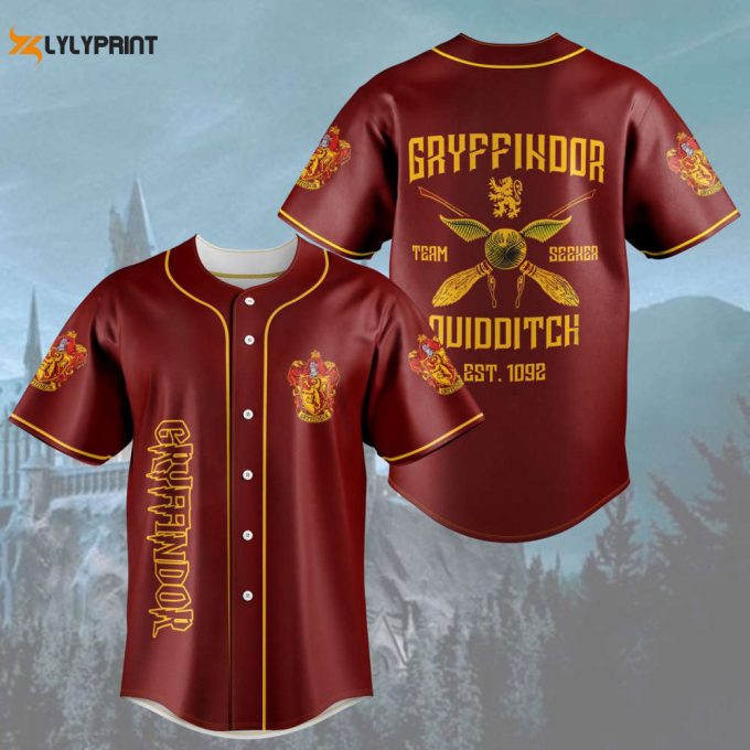 Harry Potter Gryffindor Quidditch Baseball Jersey 1