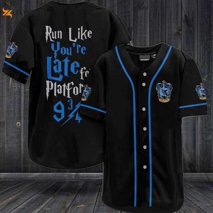 Harry Potter Run Like You'Re Late For Platform 9 3/4 Ravenclaw Baseball Jersey 1