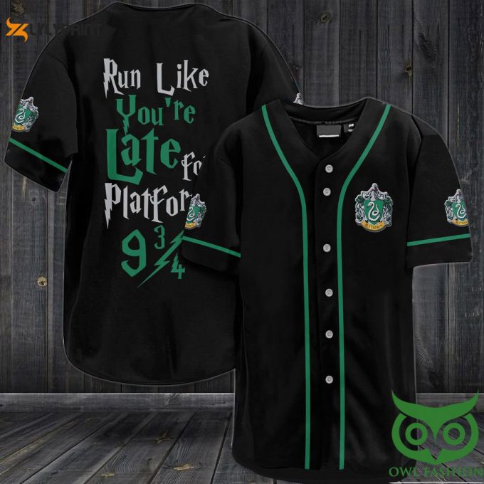 Harry Potter Slytherin Run For Platform 9 3/4 Baseball Jersey Shirt 1