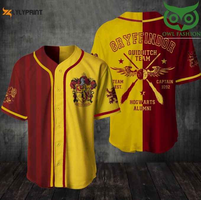 Hogwarts Gryffindor Hp Baseball Jersey Shirt 1