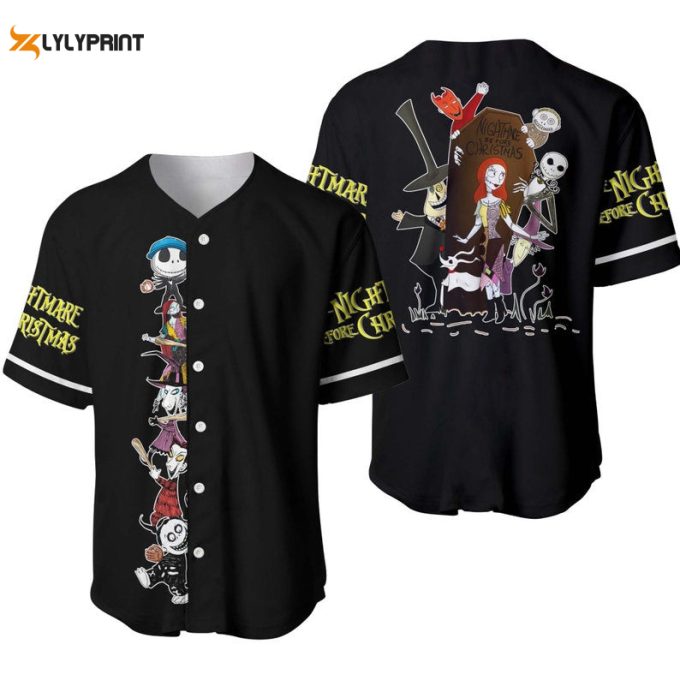 Jack &Amp;Amp; Sally The Nightmare Before Christmas All Over Print Baseball Jersey 1