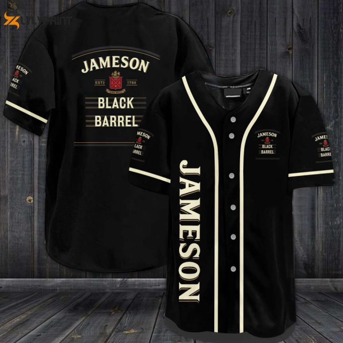 Jameson Black Barrel All Over Print Unisex Baseball Jersey 1