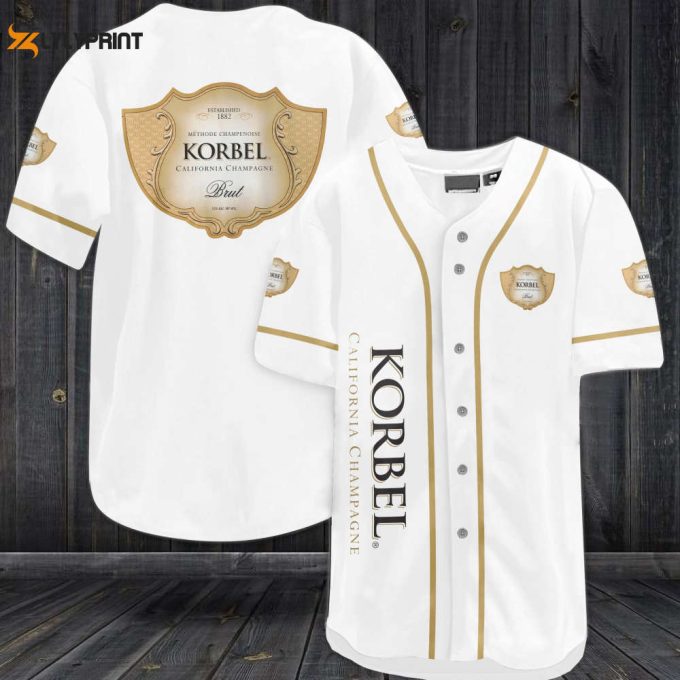 Korbel California Champagne All Over Print Unisex Baseball Jersey 1