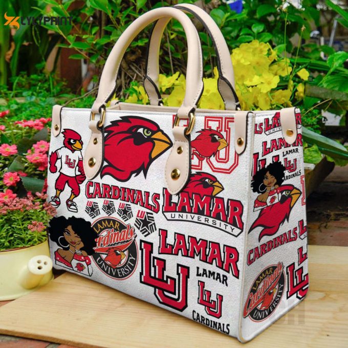 Lamar University Cardinals Leather Handbag Gift For Women 1