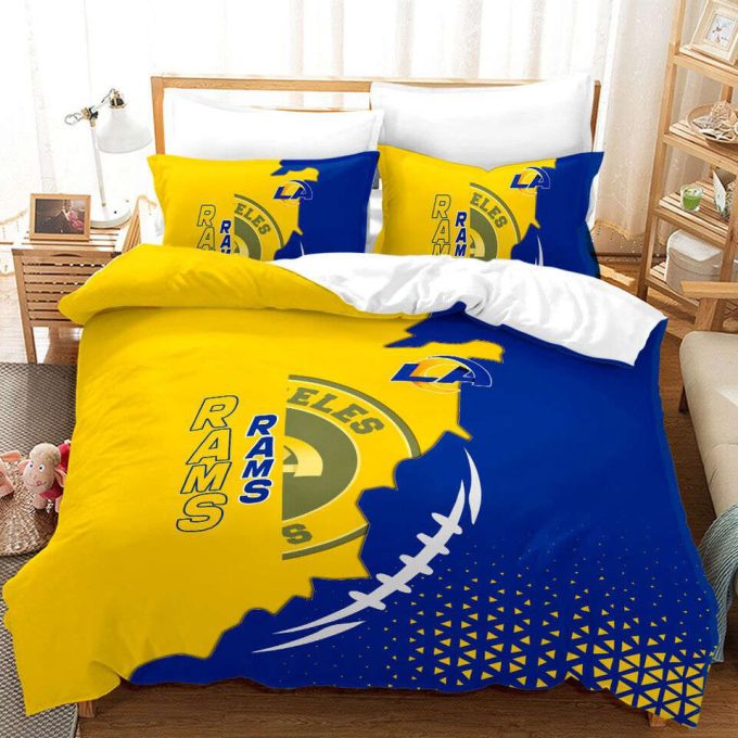 Los Angeles Rams Duvet Cover Bedding Set Gift For Fans 3