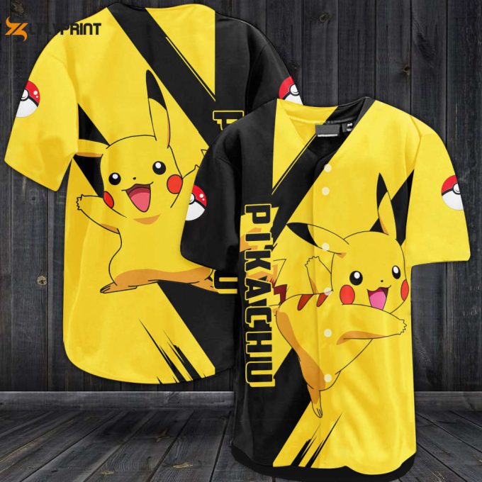 Lovely Pikachu All Over Print 3D Baseball Jersey 1