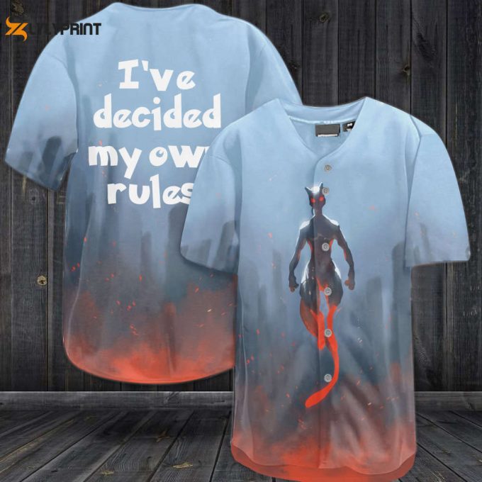 Mewtwo I'Ve Decided My Own Rules All Over Print 3D Baseball Jersey 1