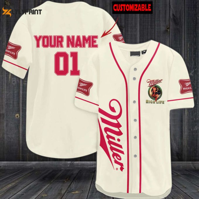 Miller Highlife Beer Baseball Jersey 1