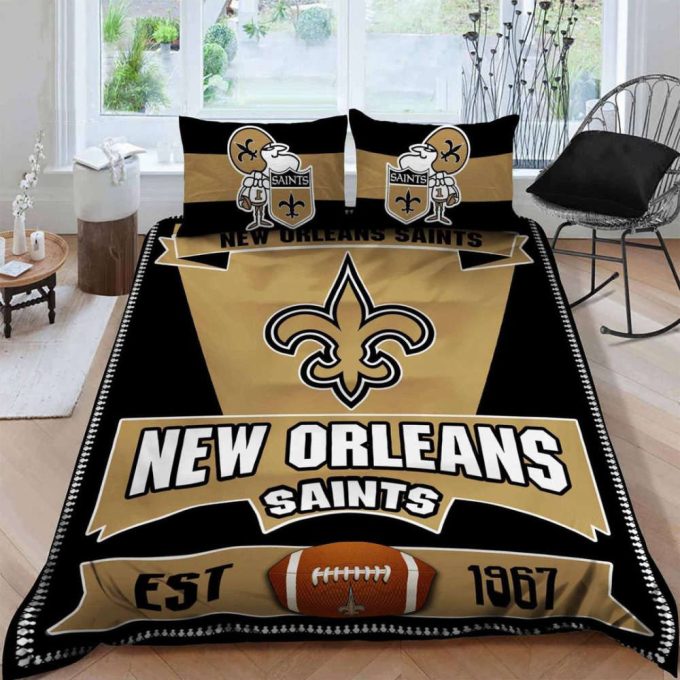 New Orleans Saints Duvet Cover Bedding Set Gift For Fans 3