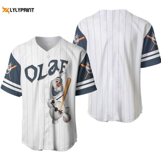 Olaf Snowman Frozen Baseball Jersey - All Over Print Pinstripe Gift For Men &Amp;Amp; Women 1