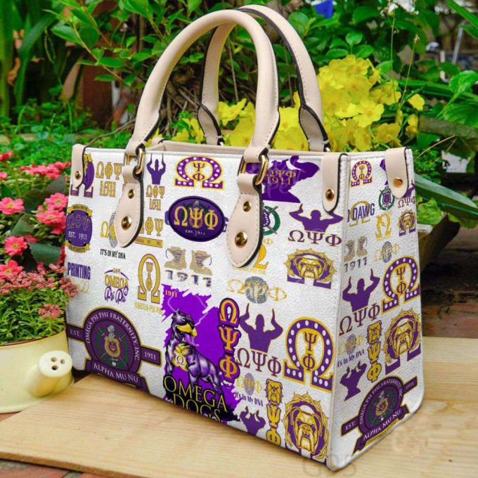 Omega Psi Phi Leather Handbag Gift For Women 2