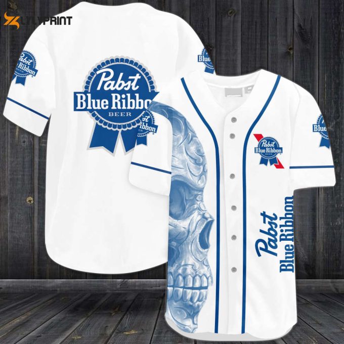 Pabst Blue Riskull Baseball Jersey - Gift For Men Women 1