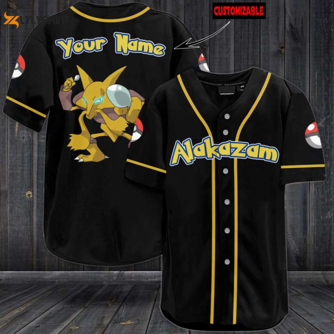 Personalized Alakazam Baseball Jersey 1