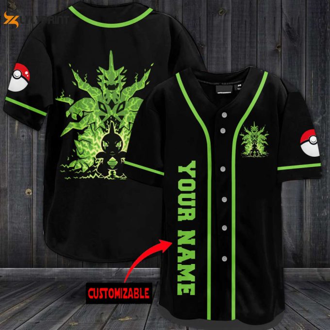 Personalized Angry Green Pokemon Baseball Jersey 1