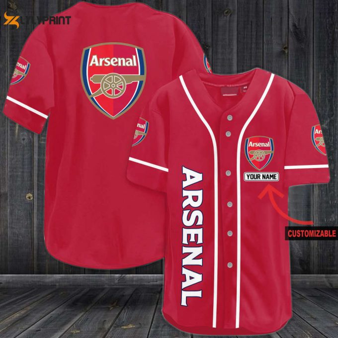 Personalized Arsenal All Over Print Unisex Baseball Jersey 1