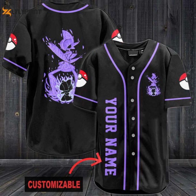 Personalized Awesome Purple Pokemon Baseball Jersey - Gift For Men Women 1