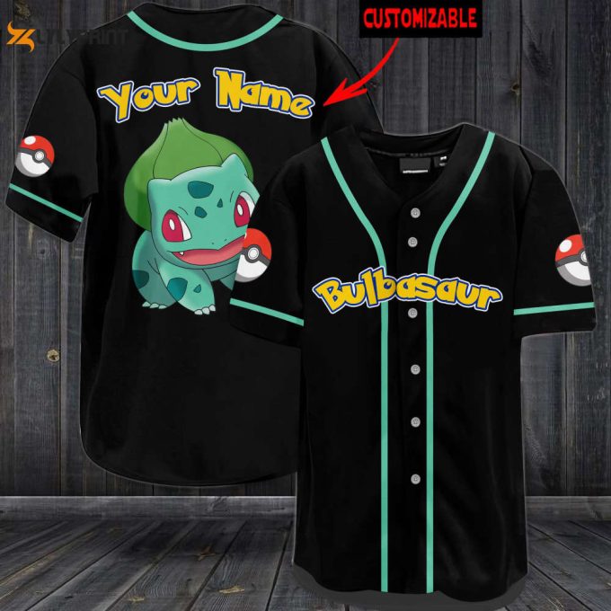 Custom Bulbasaur Baseball Jersey - Perfect Gift For Men And Women 1