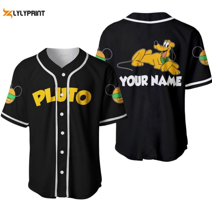 Personalized Chilling Pluto Dog All Over Print Baseball Jersey 1