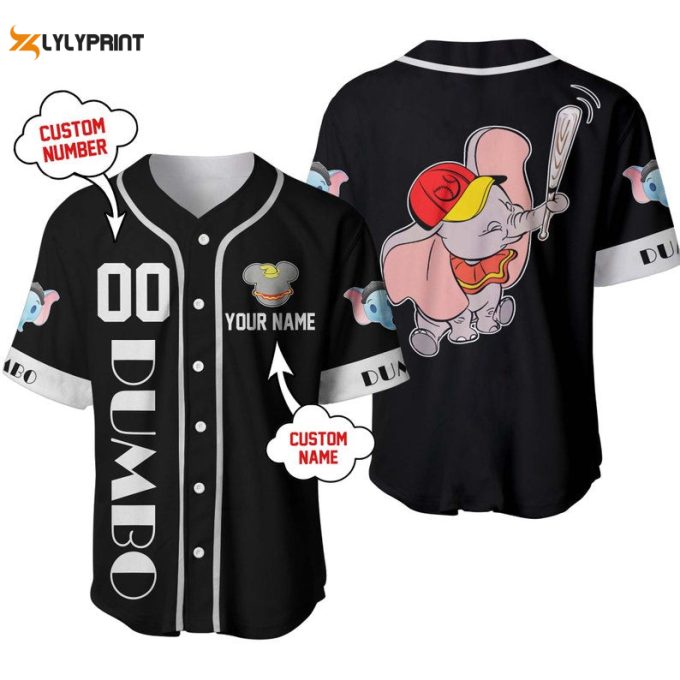 Personalized Dumbo The Flying Elephant Disney All Over Print Baseball Jersey 1