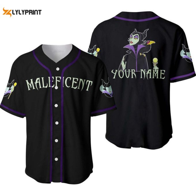 Personalized Evil Queen Maleficent Disney All Over Print Baseball Jersey 1