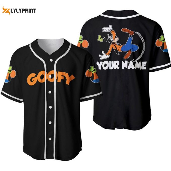 Personalized Funny Goofy Dog All Over Print Baseball Jersey 1