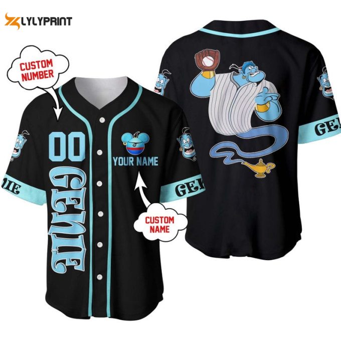 Personalized Genie Aladdin Disney All Over Print Baseball Jersey 1