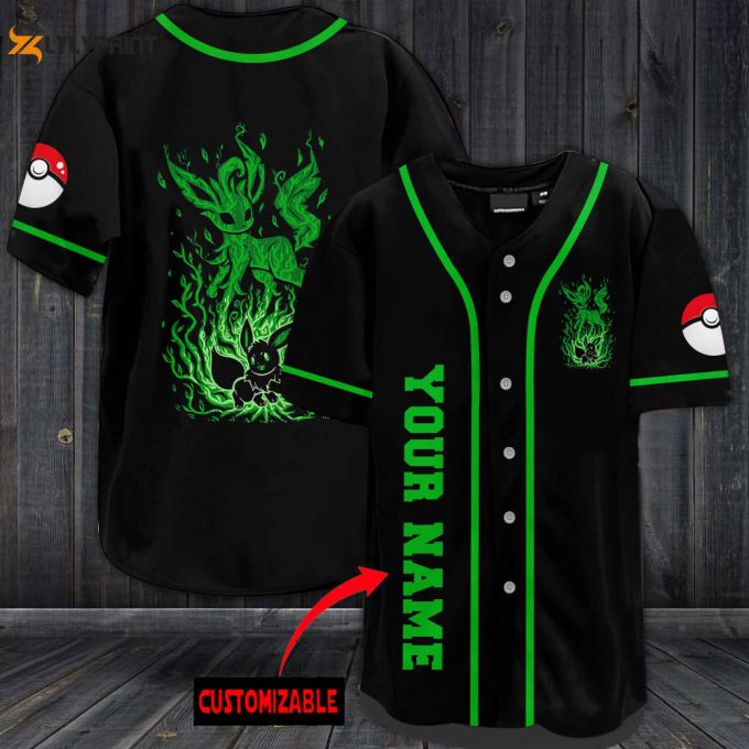 Custom Green Eevee Baseball Jersey - Perfect Personalized Gift For Men &Amp;Amp; Women 1