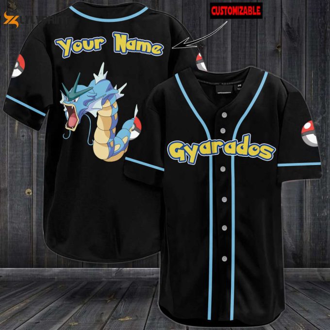 Personalized Gyarados Baseball Jersey 1