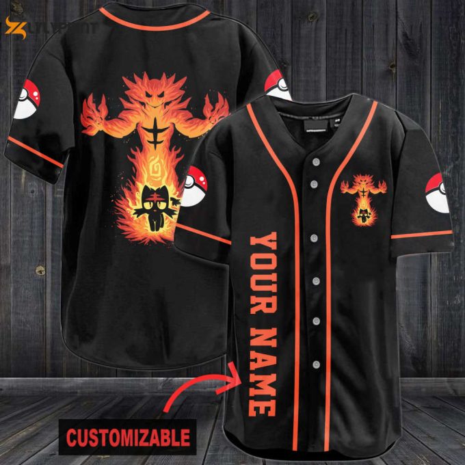 Personalized Incineroar Baseball Jersey 1