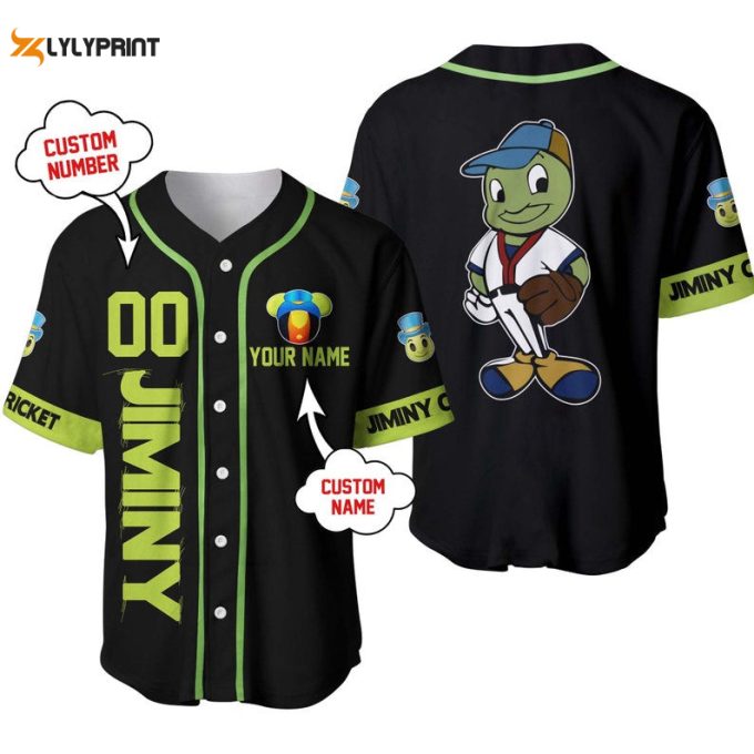 Personalized Jiminy Cricket Disney All Over Print Baseball Jersey 1