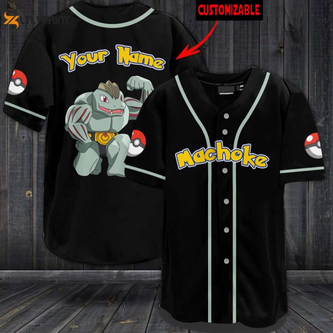 Personalized Machoke Baseball Jersey 1