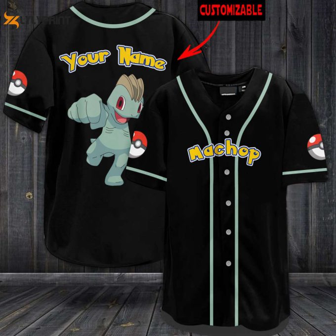 Personalized Machop Baseball Jersey 1